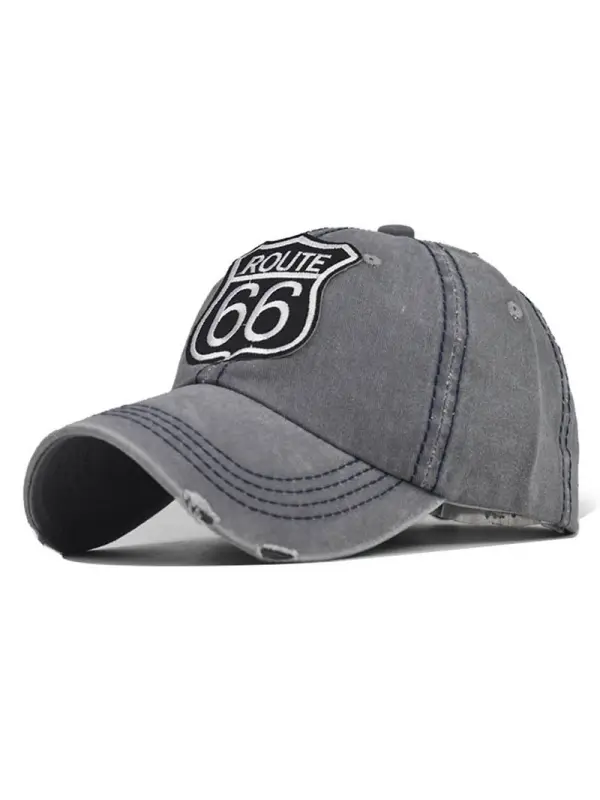 Outdoor ROUTE66 alphabet embroidery baseball cap - Plazabery.chimpone.com 