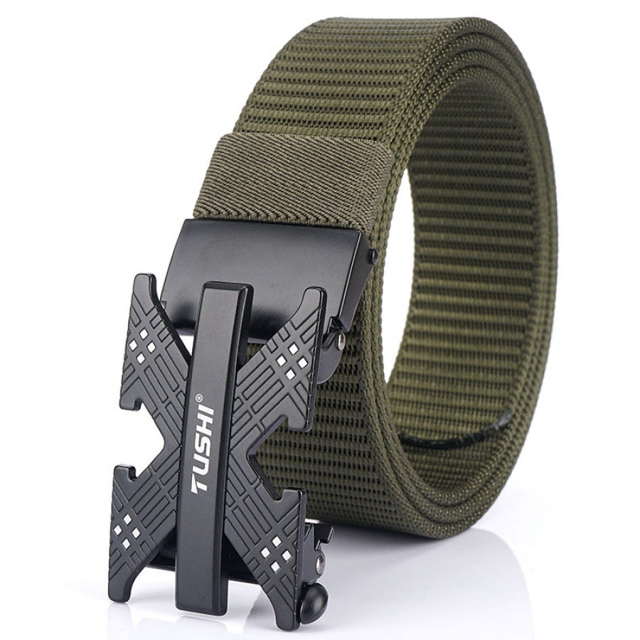 

Men's Casual Nylon Toothless Automatic Buckle Belt