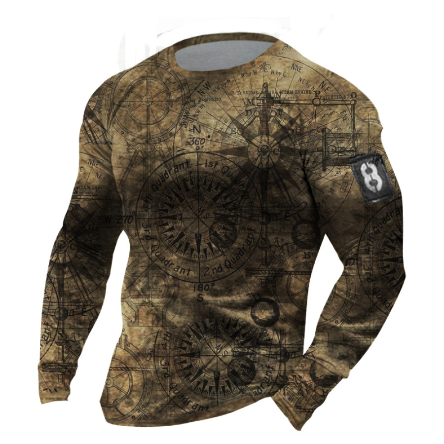 

Men's Outdoor Nautical Print Tactical Long-sleeved T-shirt