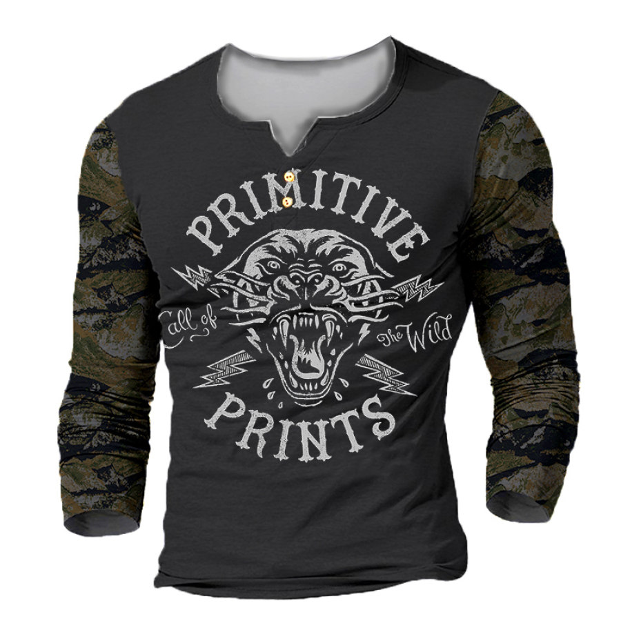 

Mens Autunm Long Sleeve Printed T-shirt