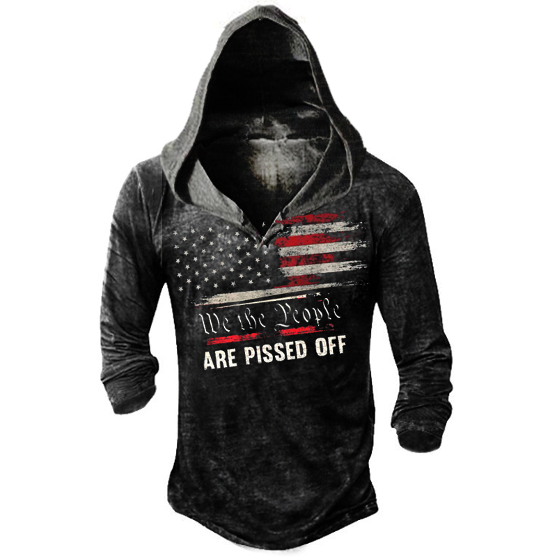 We The People Are Chic Pissed Off Men's America Flag Hoodie