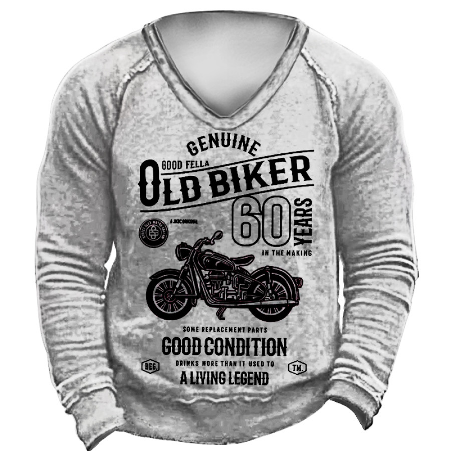 

Men's Outdoor Retro Motorcycle Tactical V-neck Sweatshirt