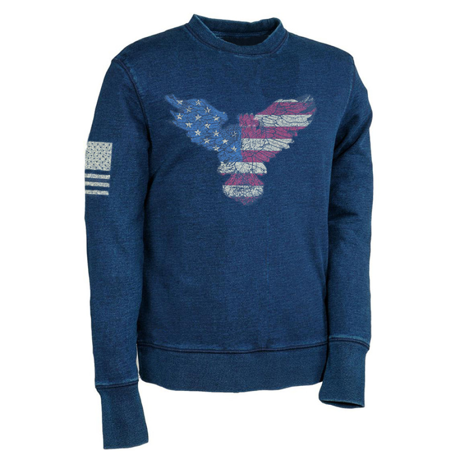 

Men's Outdoor Flag Retro Print Sweatshirt