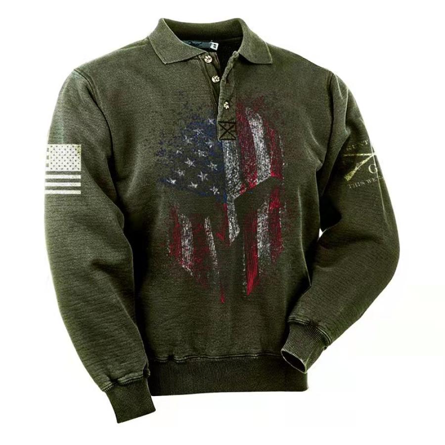 

Men's Outdoor Patriotic Flag Print Sweatshirt