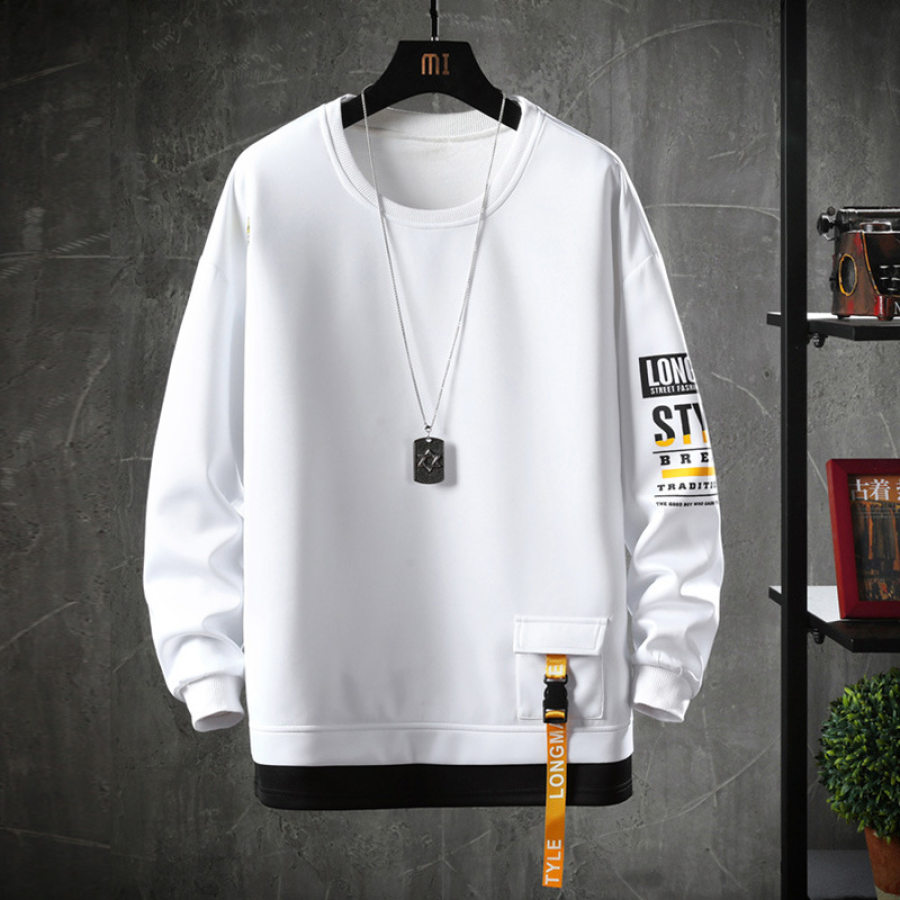 

Men's Loose Pullover Clothing Tide Brand Long-sleeved Sportswear