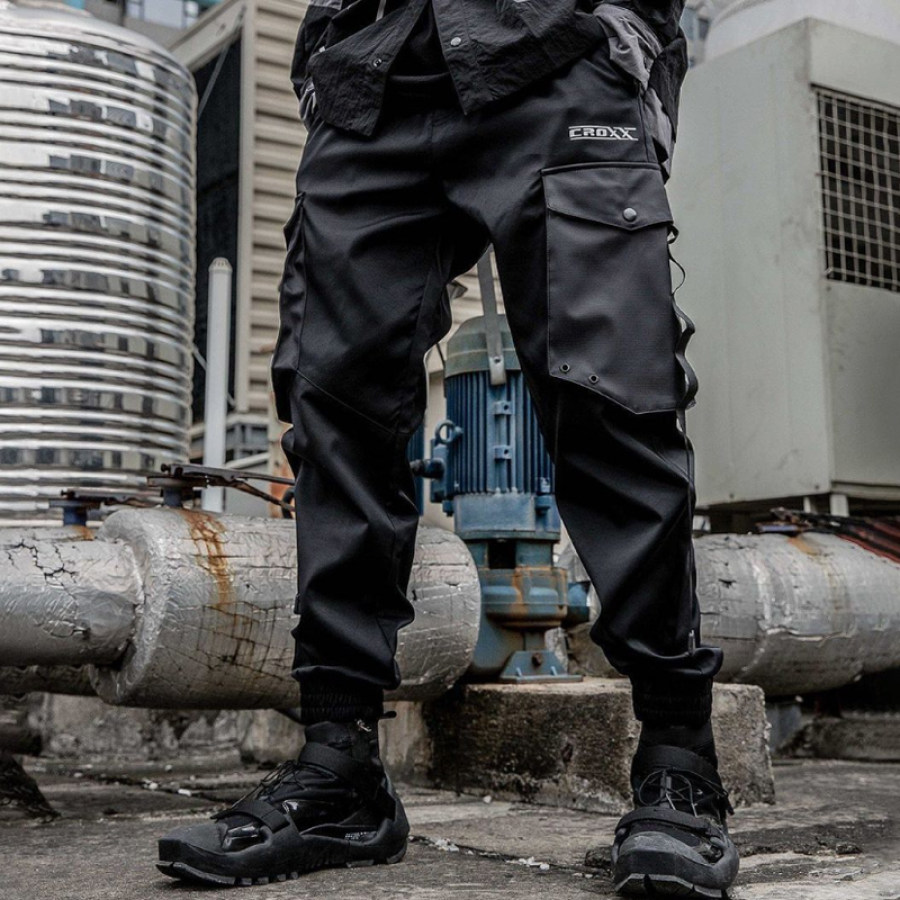 

Casual Pocket Strap Strap Pants