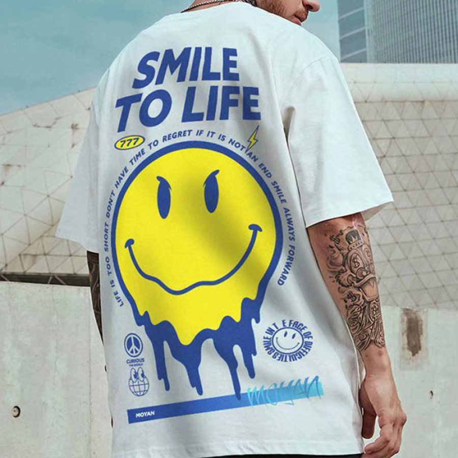 

Fashion Hip-hop Smiley Face Shirt T-shirt Men
