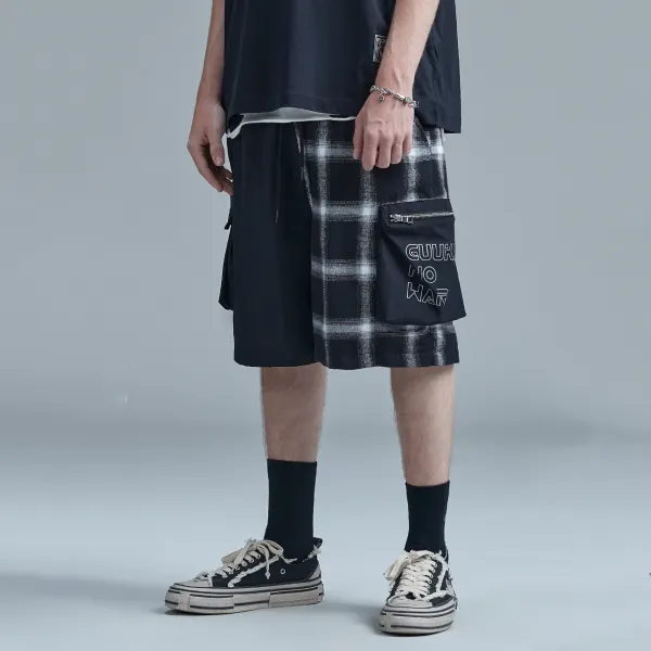 Check Loose Pants Pocket Cargo Shorts - Honeylop.chimpone.com 
