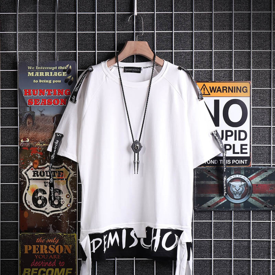 

Men's Fashion Streamer Contrast T-shirt