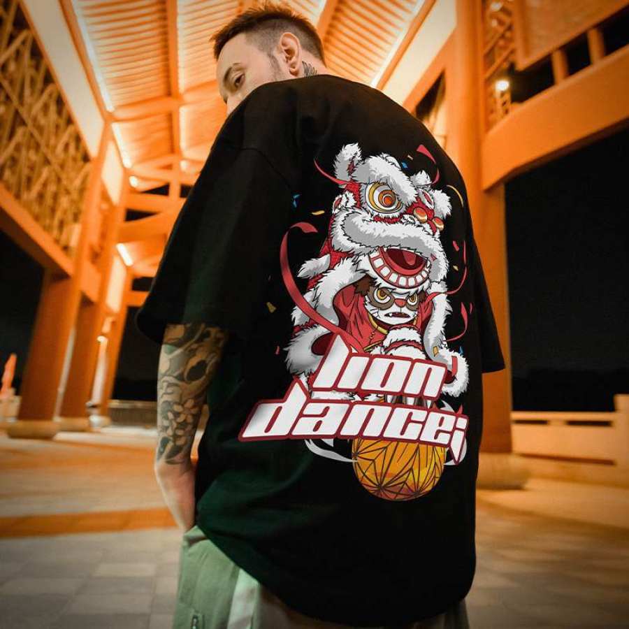 

Chinese Style Ethnic Print Loose T-shirt