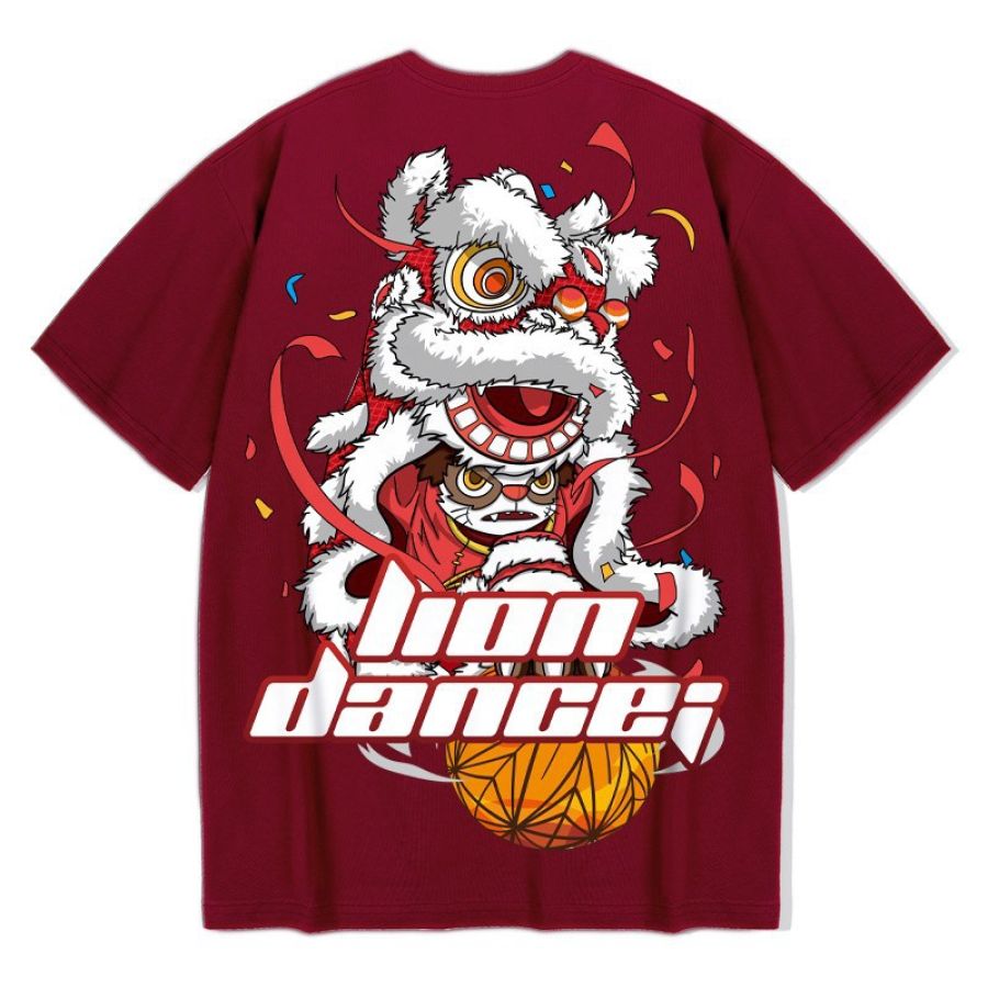 

Chinese Style Ethnic Print Loose T-shirt