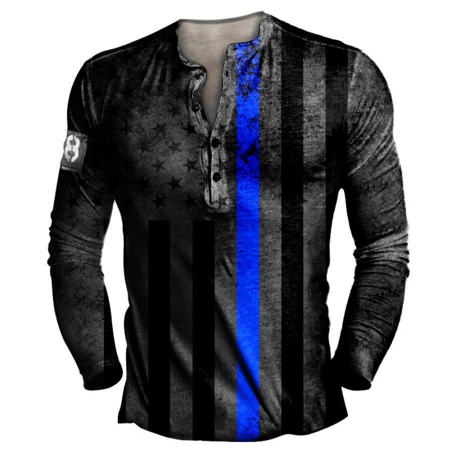 

Vintage Flag Henry Collar T-shirt