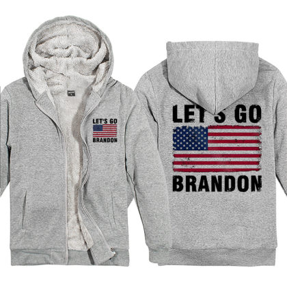 Let's Go Brandon Chaqueta Con Capucha De Forro Polar Estampada
