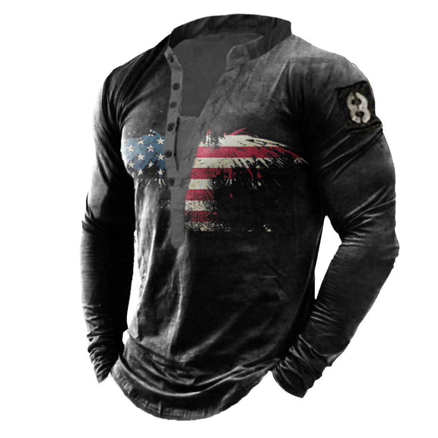 

Mens Flag Eagle Retro Casual T-Shirts