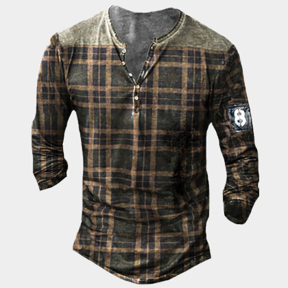 Chemise à Manches Longues Henry Pour Hommes En Plein Air à Carreaux De Noël