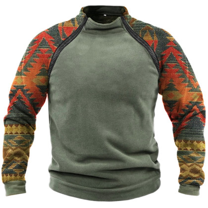 Sudadera Táctica Con Gráfico Azteca étnico Occidental Al Aire Libre Para Hombre