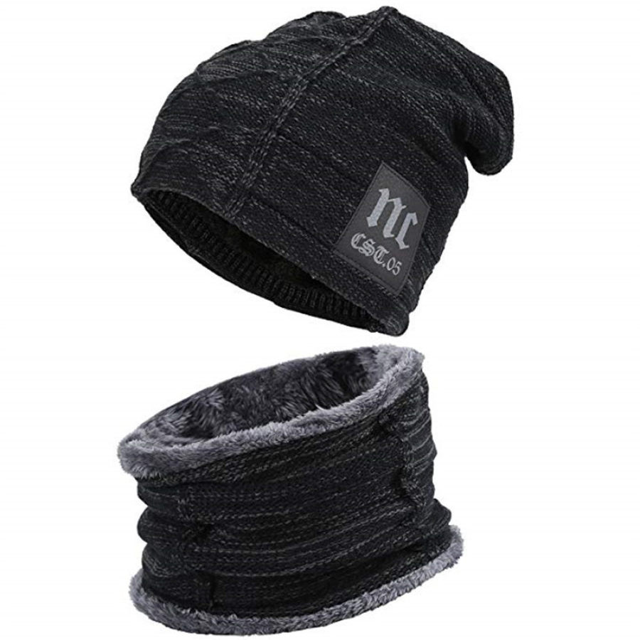 

Thick Fleece Lined Winter Cap Neck Warmer For Men Women