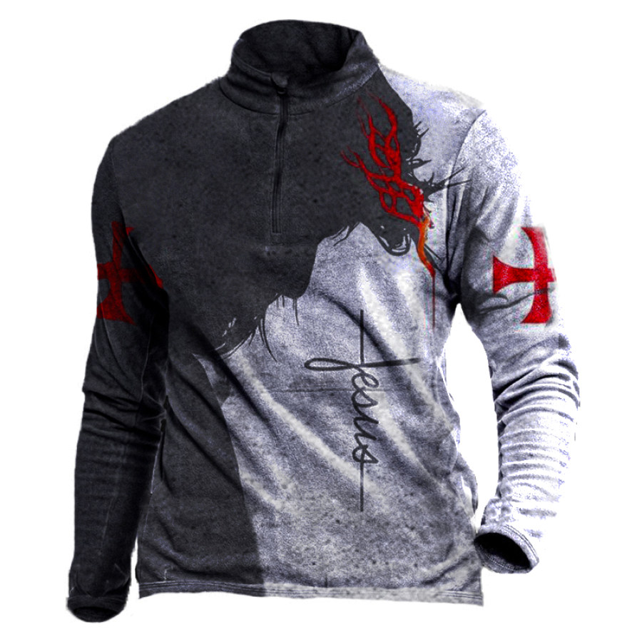 

Men's Outdoor Tactical Templars Faith Printing Long-sleeved Shirt