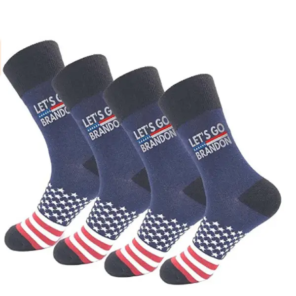 Let's Go Brandon American Flag Socks - Mosaicnew.com 