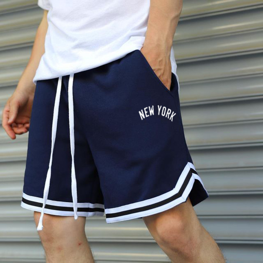 

New York Print Track Shorts