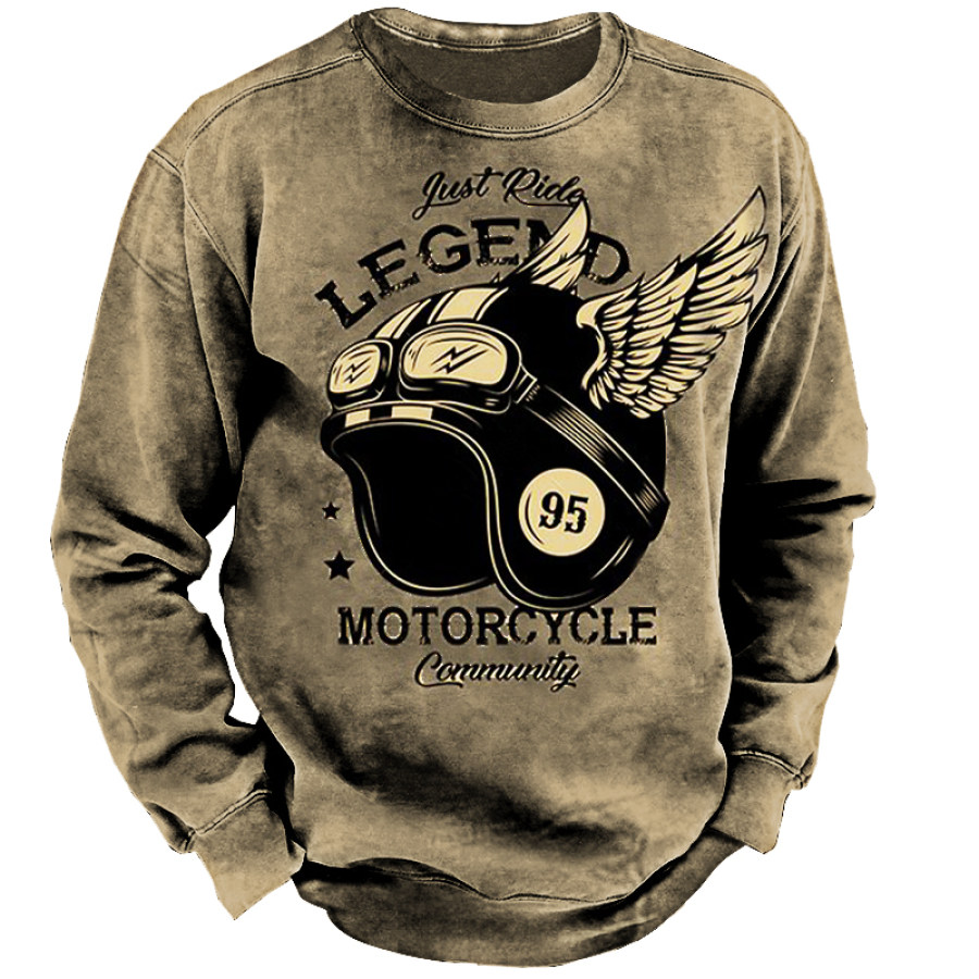 

Men's Outdoor Retro Motorcycle Racing Printed Sweatshirt