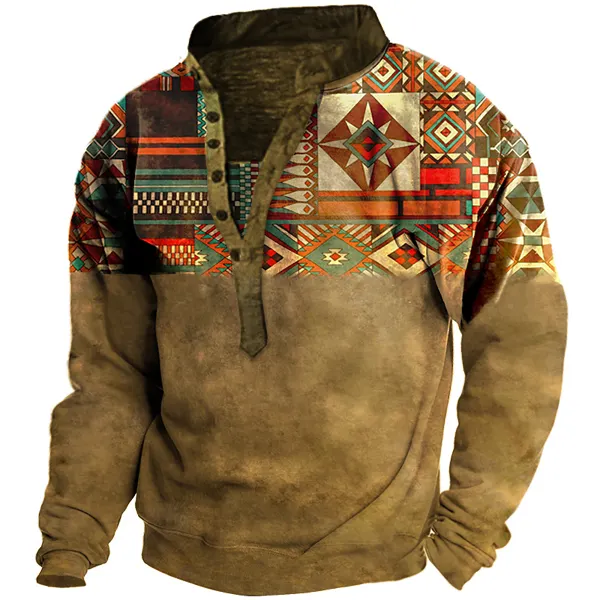 Men's Outdoor Western Ethnic Pattern Tactical Sweatshirt Only $28.99 ...