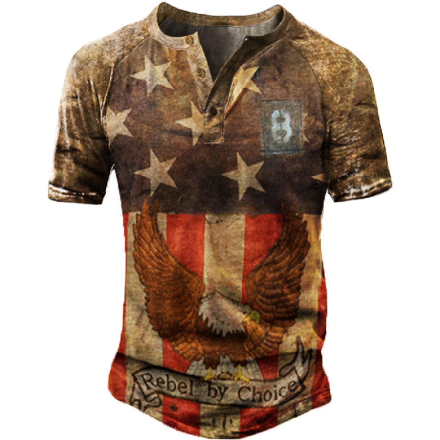 

Men's Outdoor American Flag Eagle Henry T-Shirt