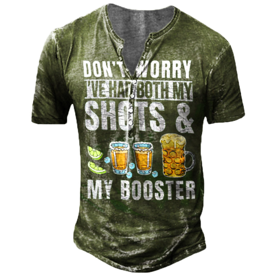 

Don't Worry I've Had Both My Shots And Booster Funny Vaccine Henry T-Shirt