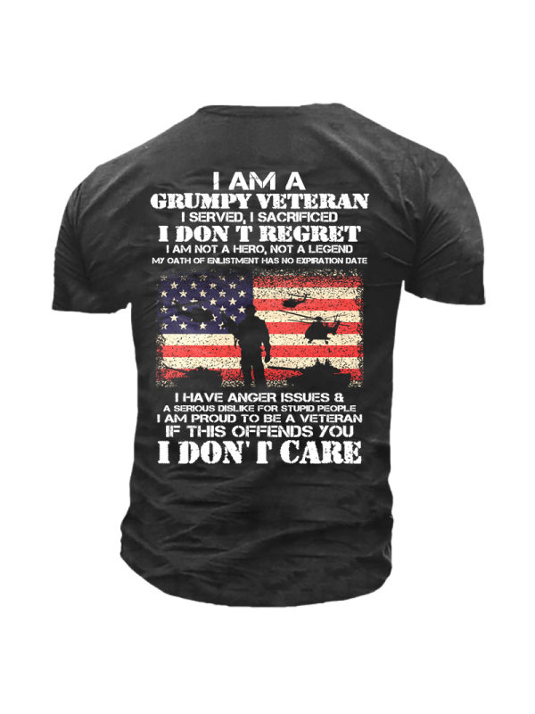 I Am A Grumpy Veteran Men's Crew Neck Short Sleeve T-Shirt