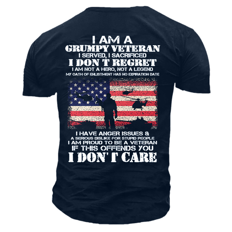 I Am A Grumpy Chic Veteran Men's Crew Neck Short Sleeve T-shirt