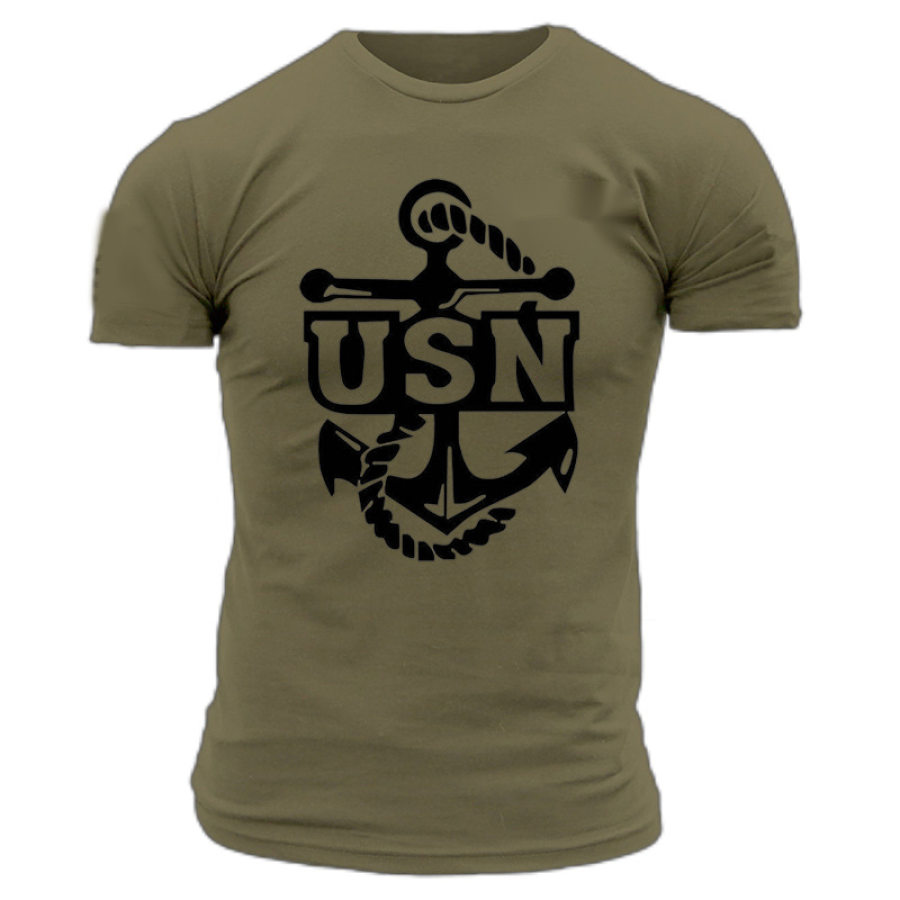 

Men's Anchor Nautical Print Cotton T-Shirt
