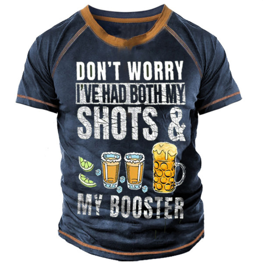 

Don't Worry I've Had Both My Shots And Booster Funny Vaccine Men's T-shirt