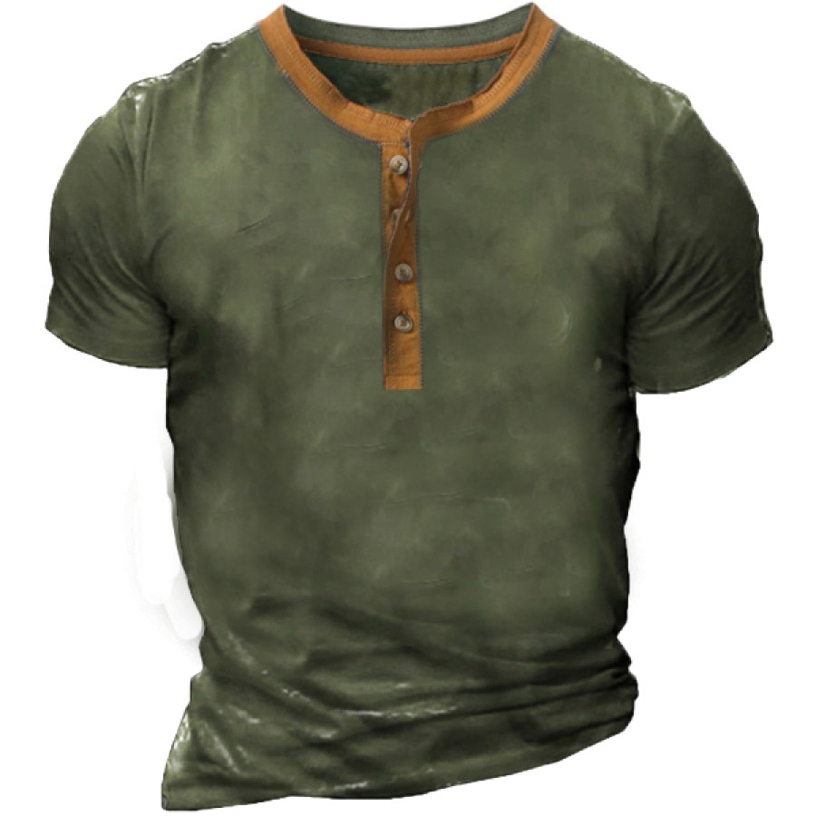 

Men's Outdoor Retro Tactical Henley T-Shirt