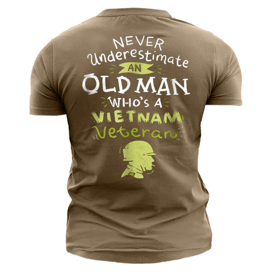 

Old Man Vietnam Veteran Men's Cotton Short Sleeve T-Shirt
