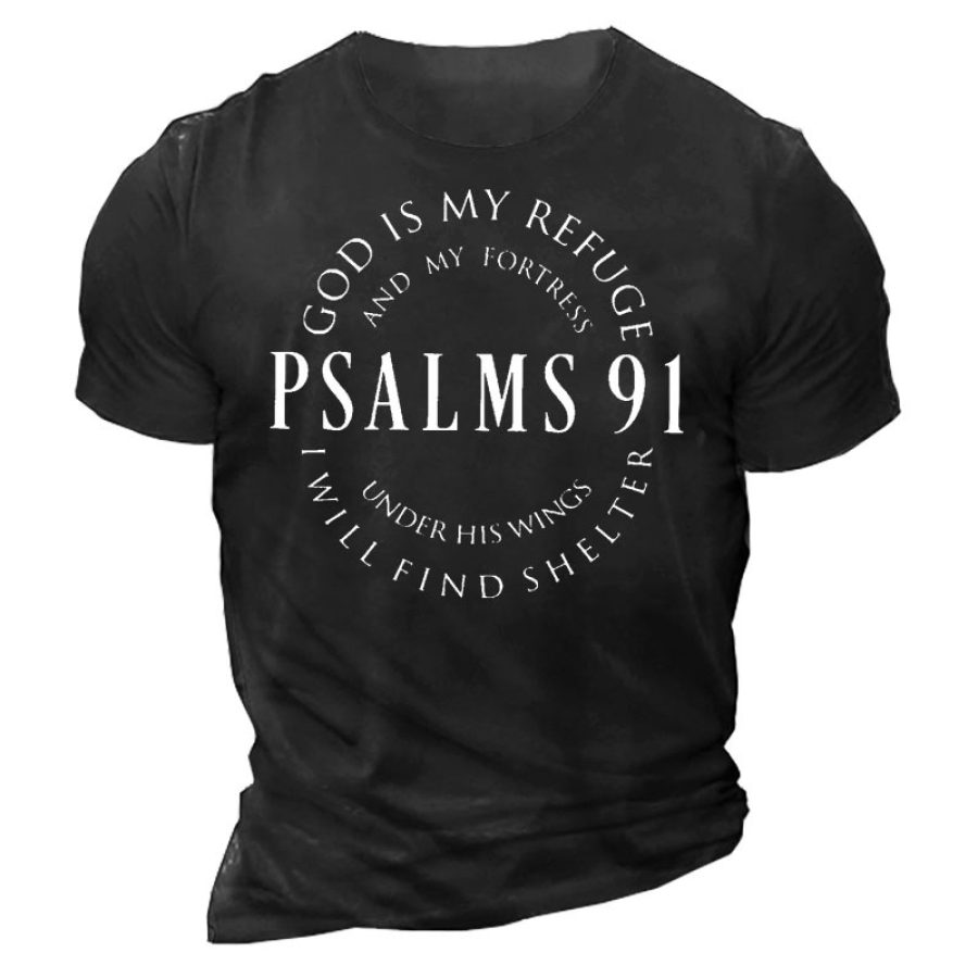

Camiseta De Manga Corta Con Cuello Redondo Para Hombre Psalms 91