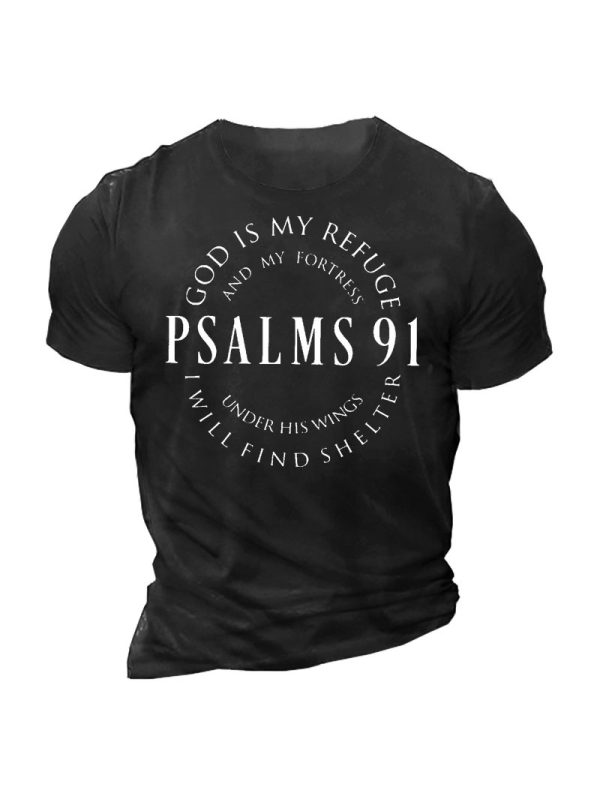 Psalms 91 Men's Short Sleeve Crew Neck T-Shirt