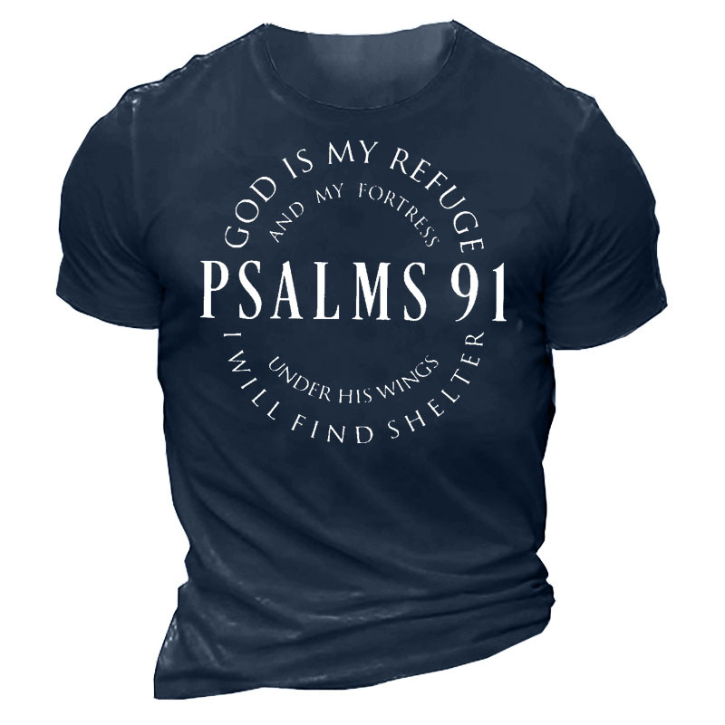 Psalms 91 Men's Short Sleeve Chic Crew Neck T-shirt
