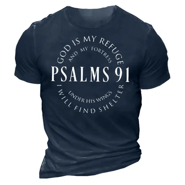 Psalms 91 Men's Short Sleeve Crew Neck T-Shirt - Mosaicnew.com 