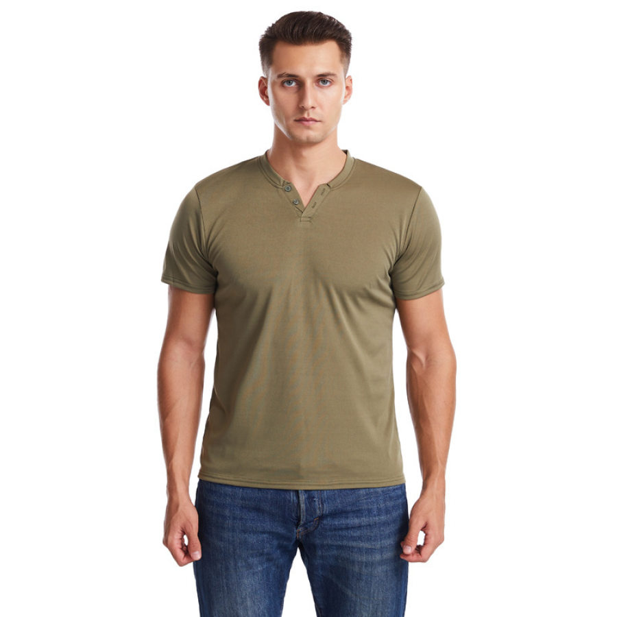

Men's Solid V-Neck Stretch Breathable T-Shirt