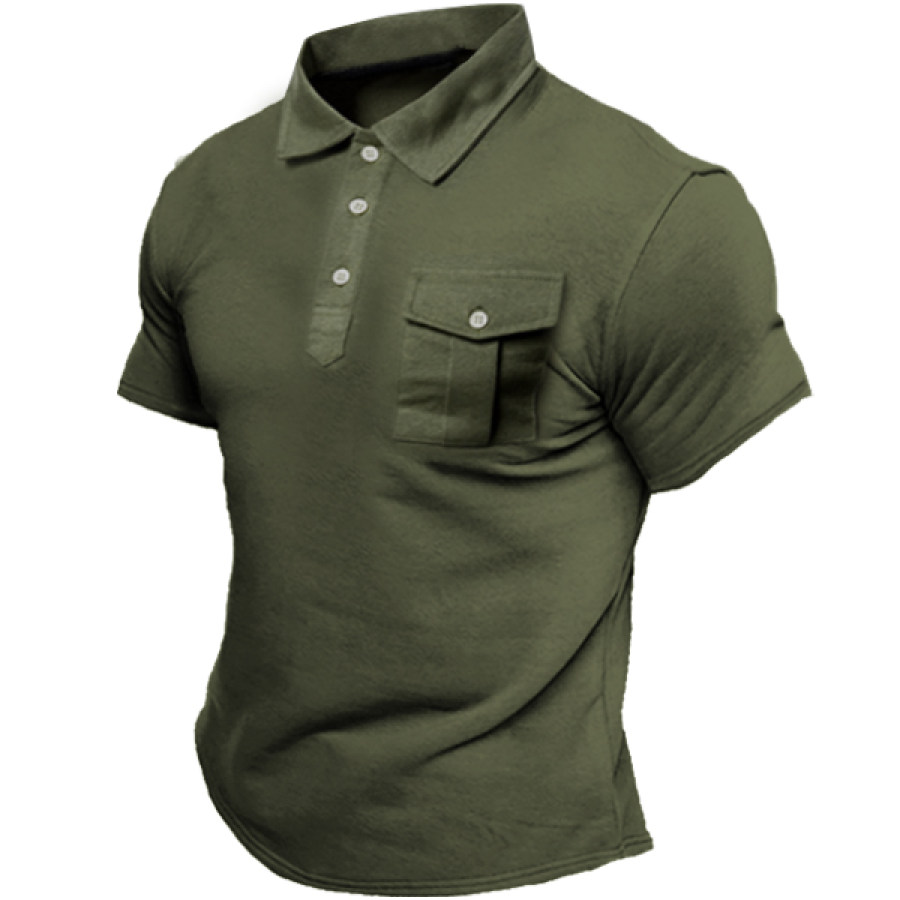 

Men's Outdoor Tactical Pocket Polo Neck T-Shirt