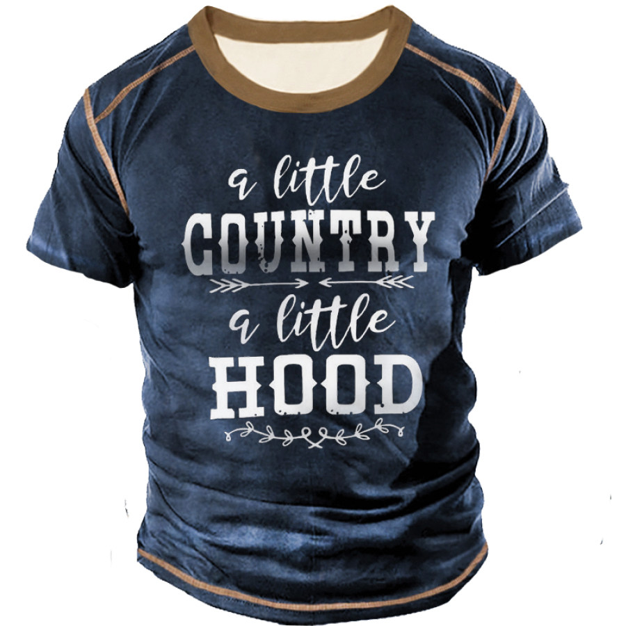 

Men's A Little Country A Little Hood Printed Outdoor Casual T-Shirt