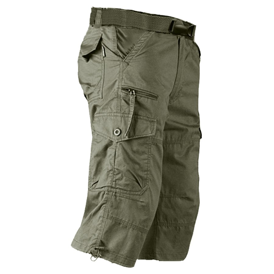 

Pantalon Cargo De Randonnée En Coton à Fermeture éclair Multi-poches Pour Hommes