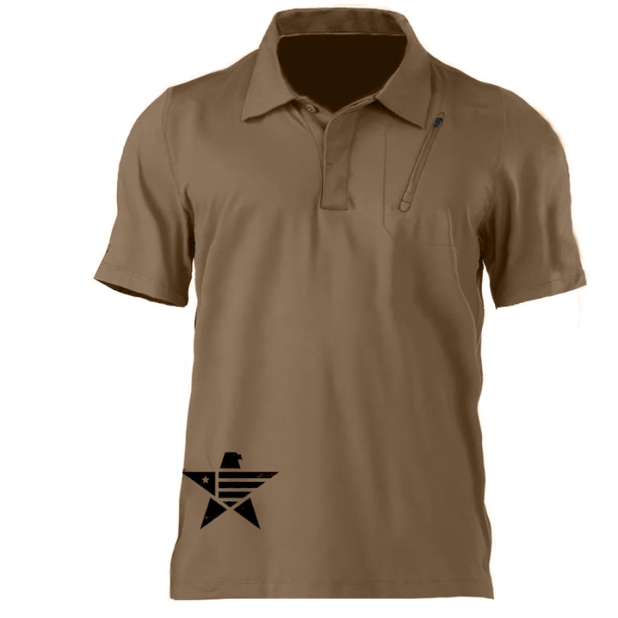

Mens Eagle Totem Zipper Pocket Tactical POLO