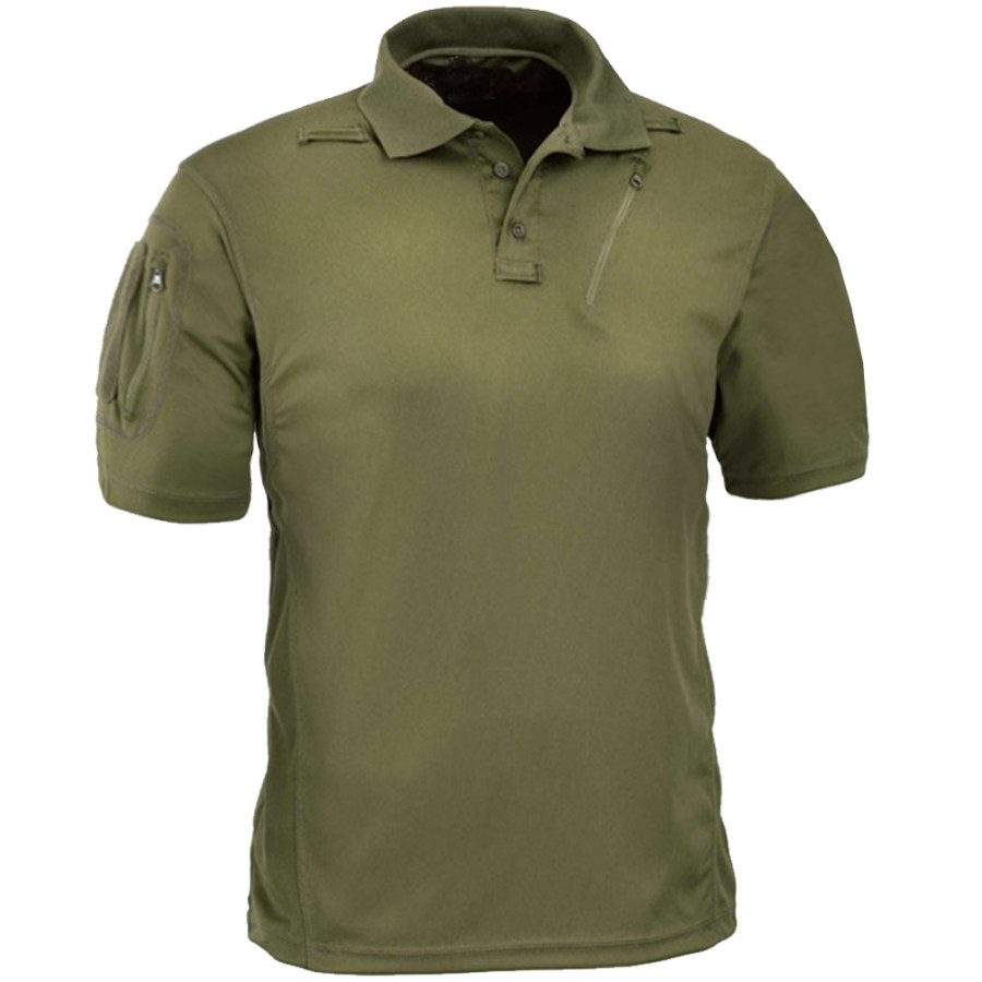 

Men's Outdoor Tactical Sports Polo Collar Top T-Shirt