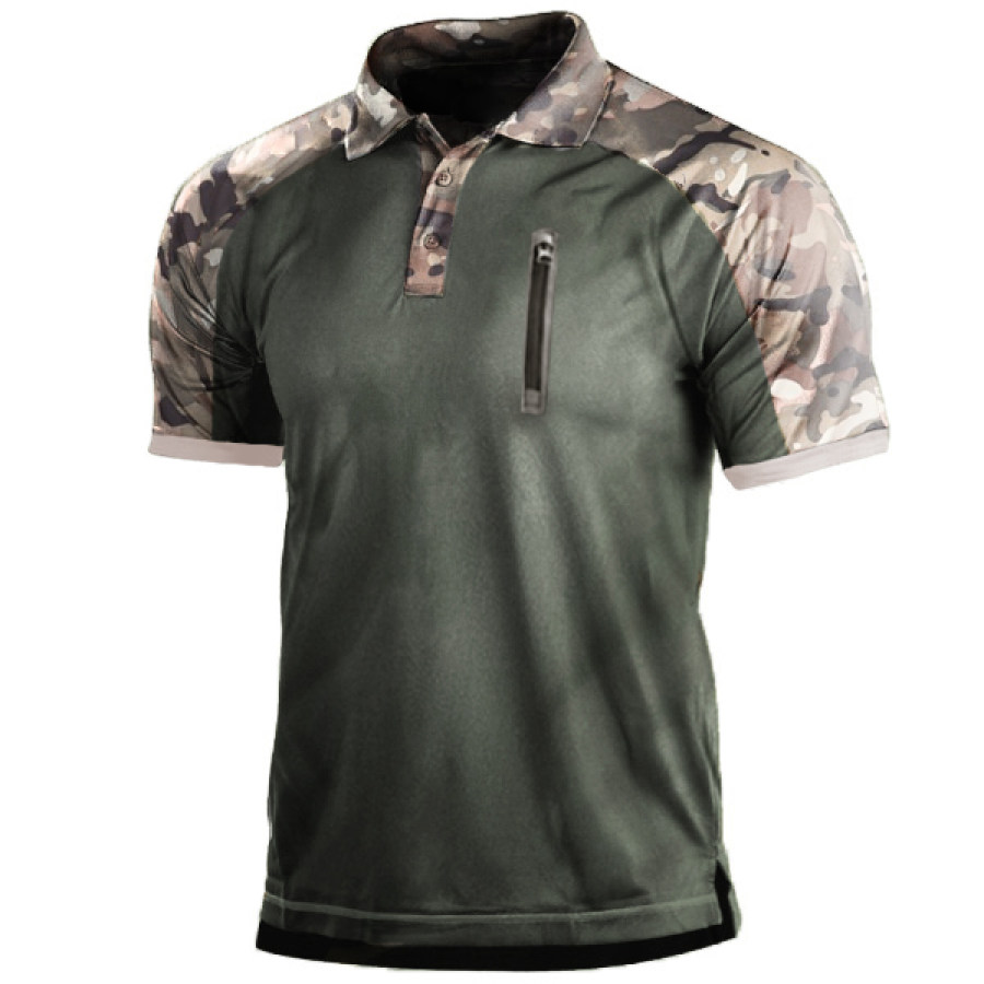 

Men Quick Dry Breathable Wicking Tactical Camouflage Polo Shirt