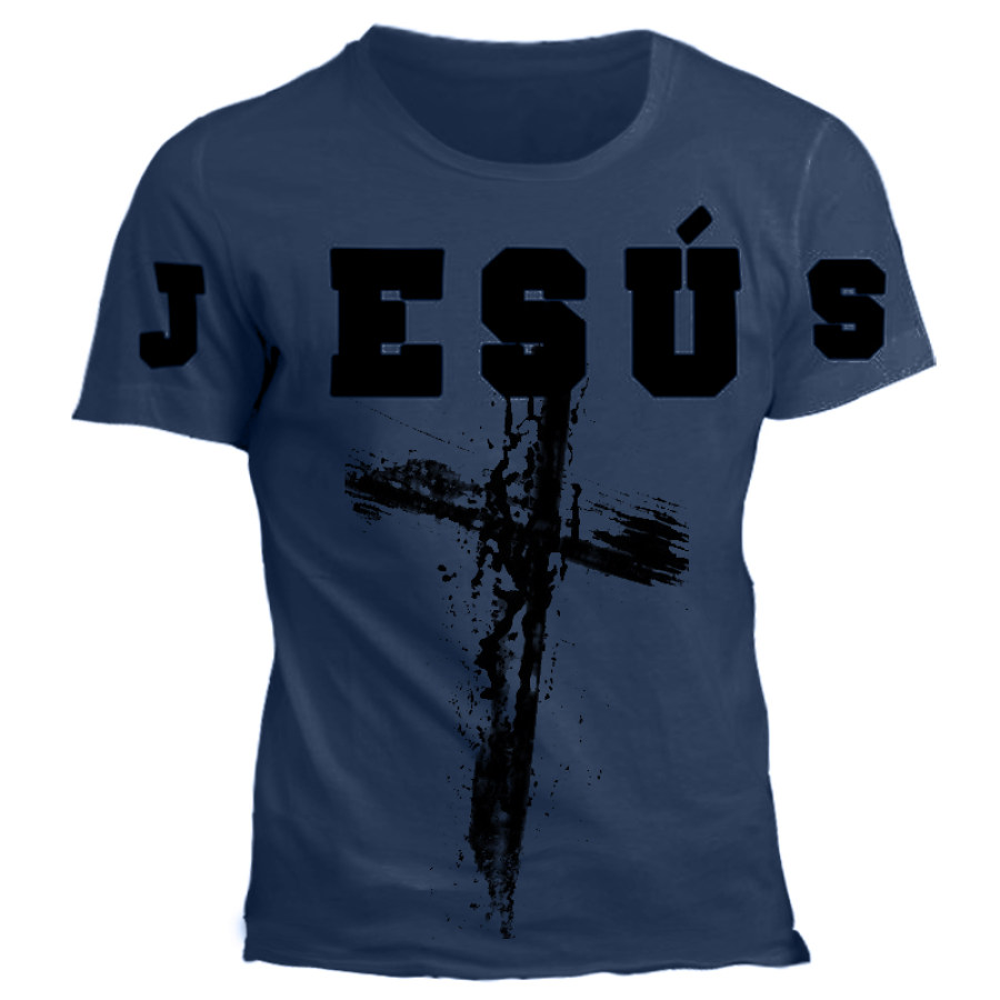 

Men's Jesus Cross Faith Graphic Print T-Shirt
