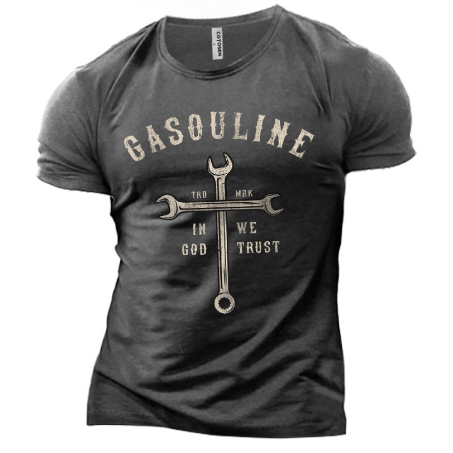 

Men's Gasouline In God We Trust Cotton T-Shirt