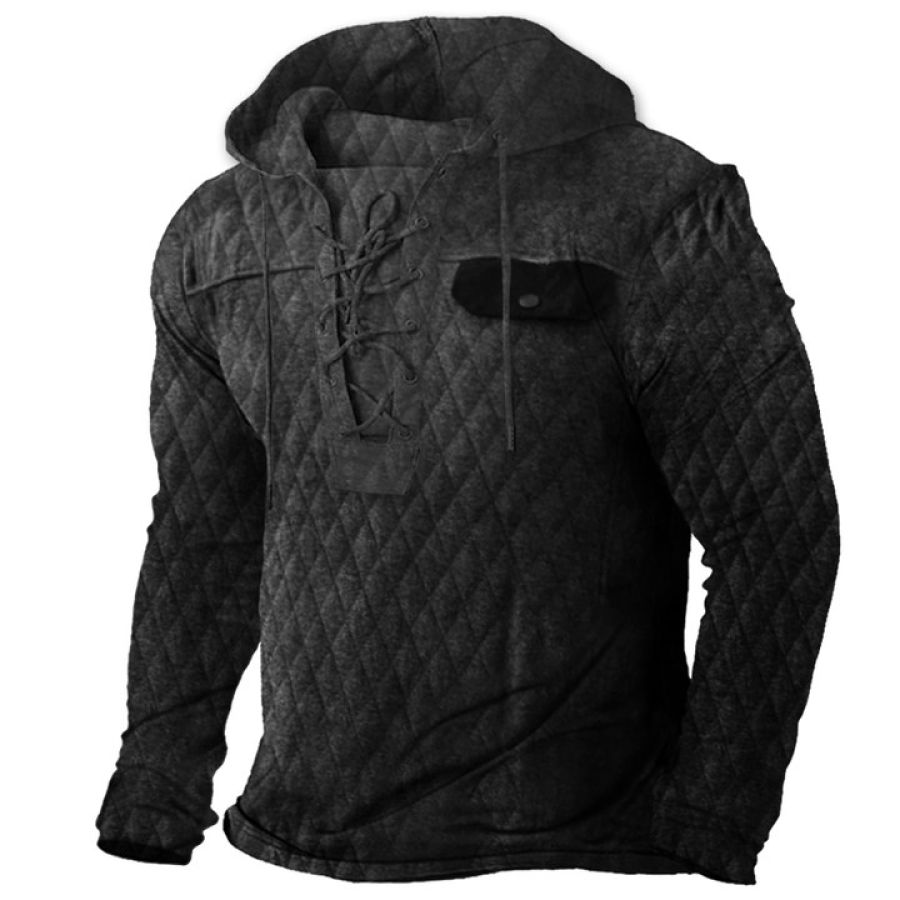 

Men's Retro Outdoor Tactical Lace-Up Hoodie