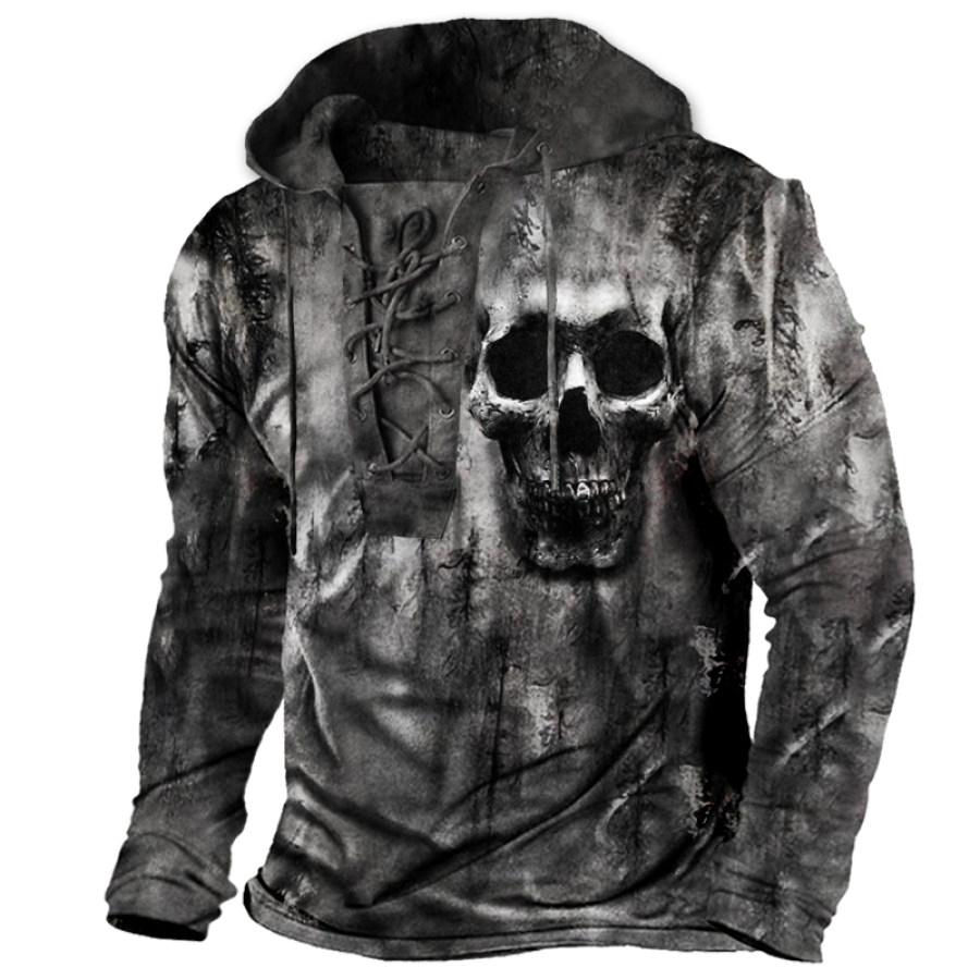 

Men's Outdoor Halloween Skull Casual Print Long Sleeve T-Shirt