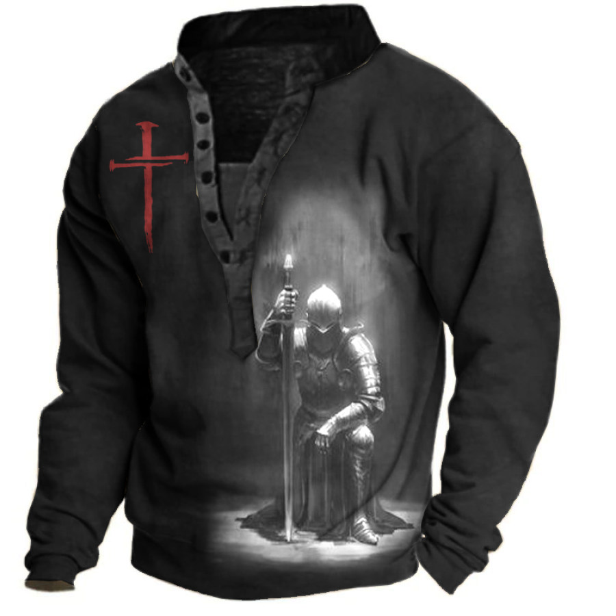 

Men's Paladin Faith Cross Henley Sweatshirt